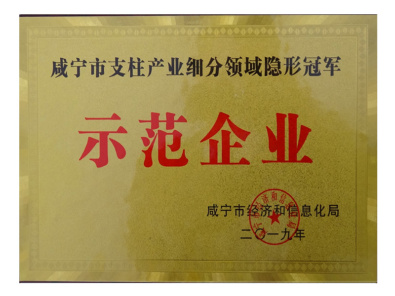 2019咸寧市支柱產(chǎn)業(yè)細(xì)分領(lǐng)域隱形冠軍示范企業(yè)